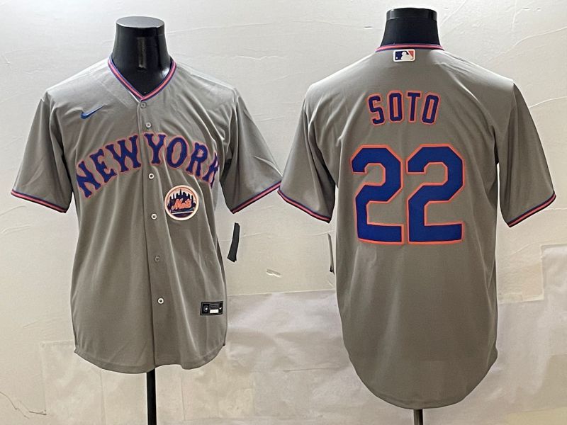 Men New York Mets #22 Soto Grey Second generation 2025 Nike MLB Jersey style 2